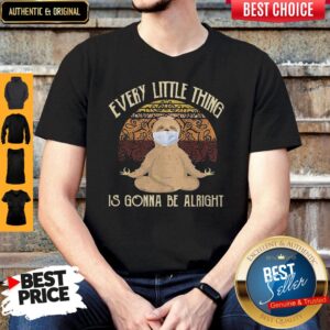 Yoga Sloth Mask Every Little Thing Is Gonna Be Alright Vintage Shirt