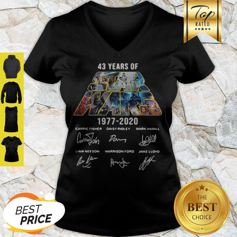 43 Years Of Star Wars 1977-2020 Signatures Carrie Fisher Shirt