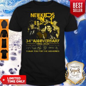 Top New Kids On The Block 34th Anniversary 1986 2020 Thank You For The Memories Signatures Shirt