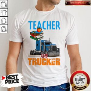 Teacher And Trucker Book Apple Shirt