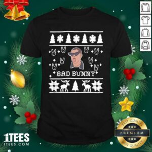 Cool Bad Bunny Ugly Merry Christmas Shirt