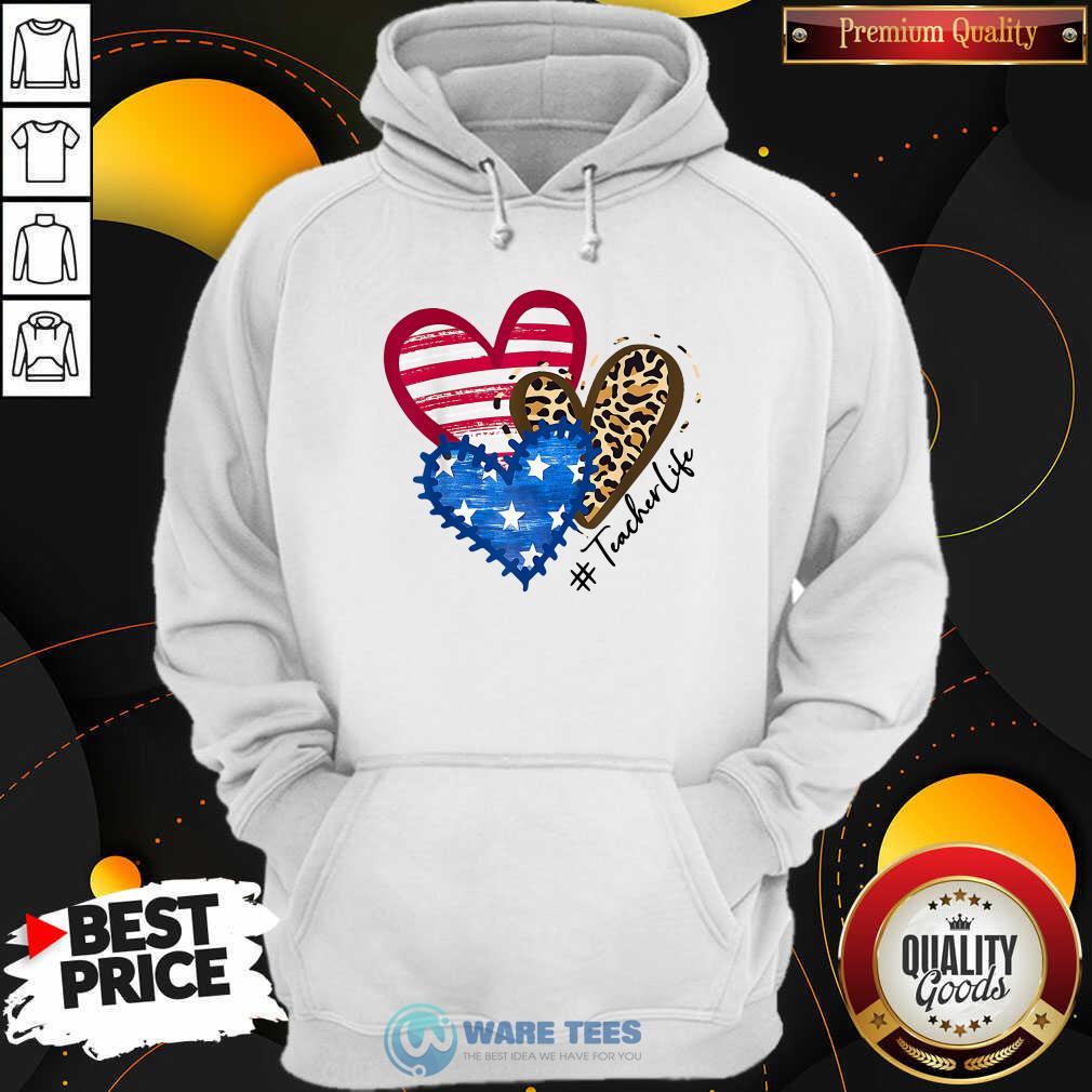 American Flag Leopard Heart TeacherLife Shirt