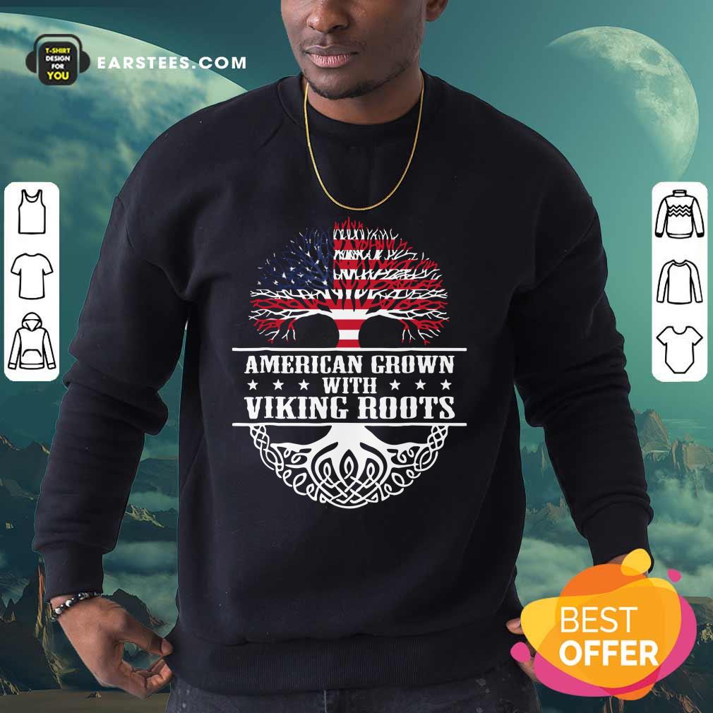 American Grown With Viking Roots American Flag Shirt