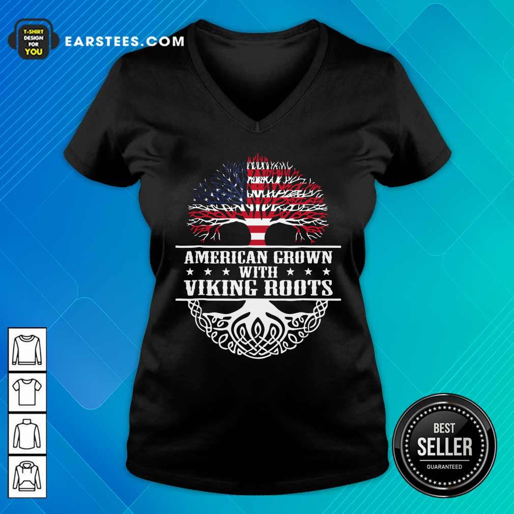 American Grown With Viking Roots American Flag Shirt