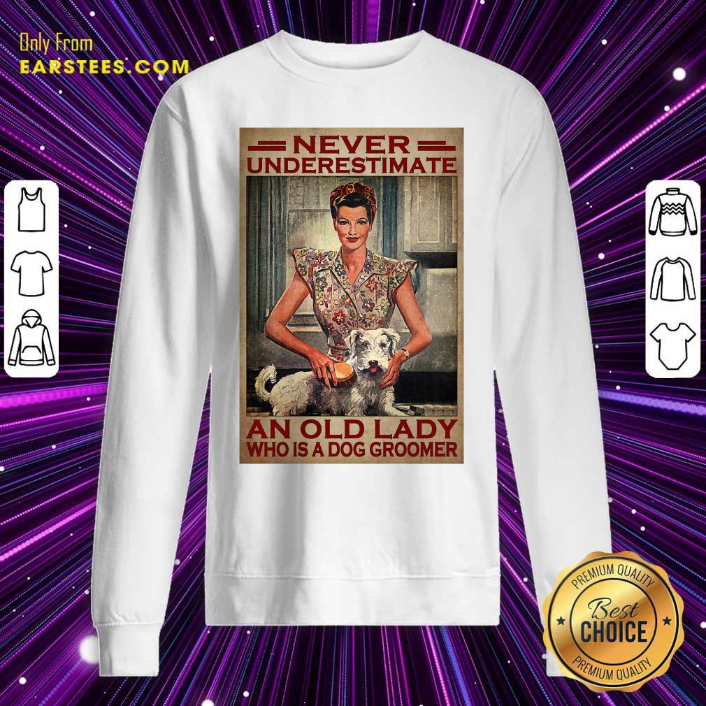 An Old Lady Who Is A Dog Groomer Poster Shirt