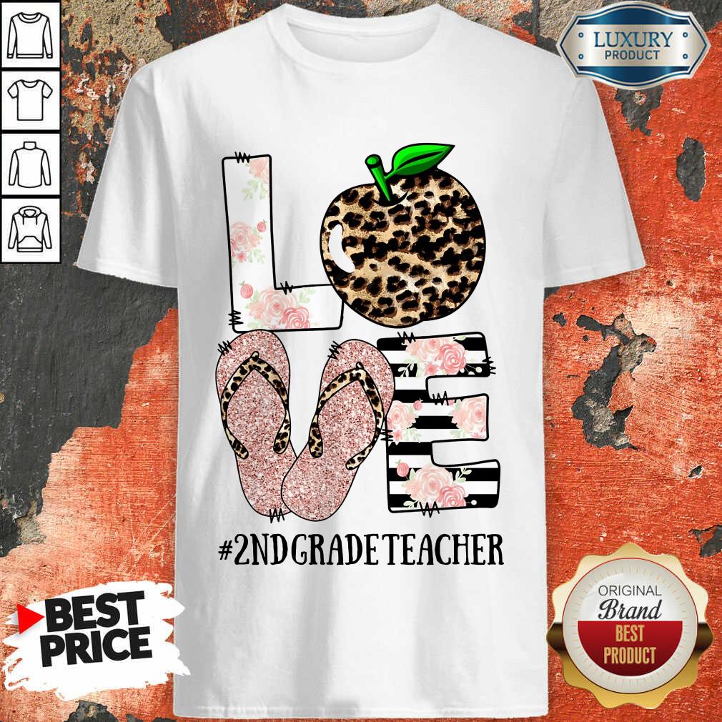 Apple Leopard Love 2nd Grade Teacher Shirt