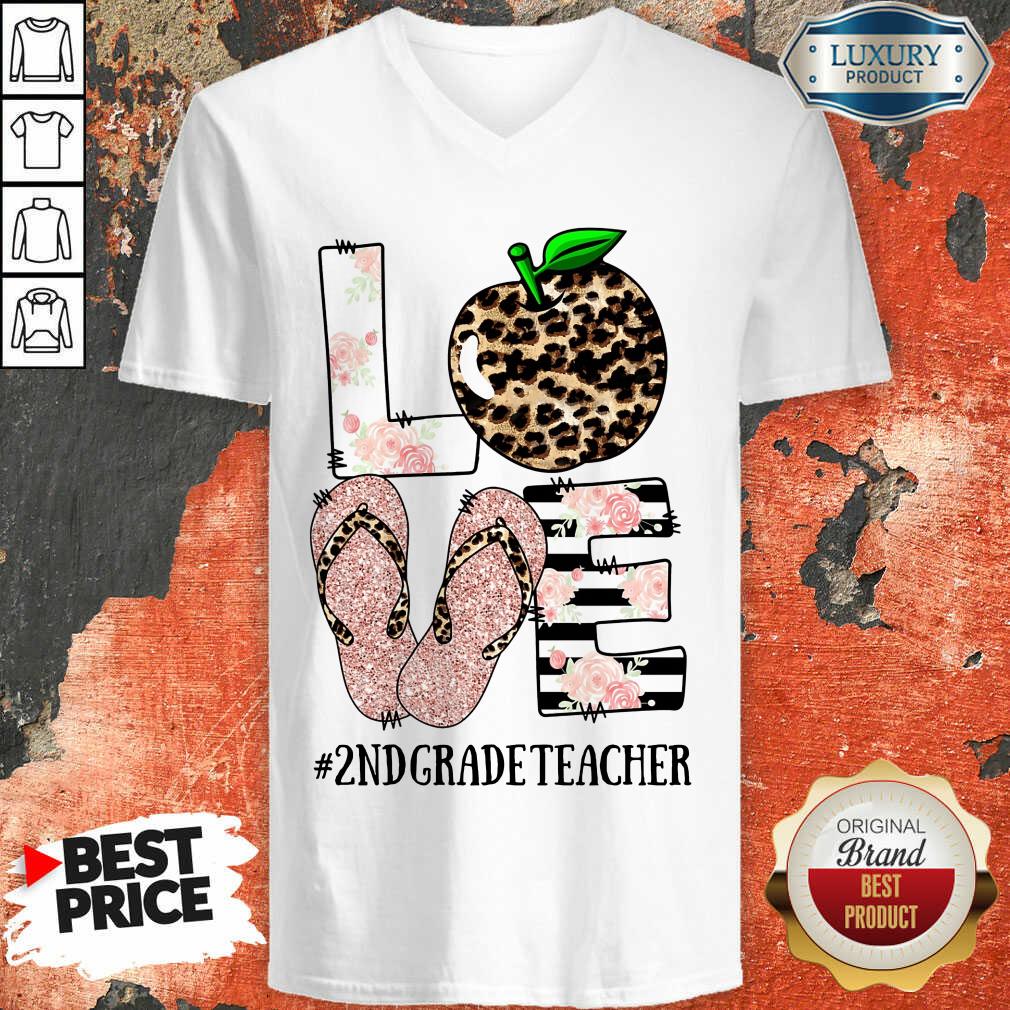 Apple Leopard Love 2nd Grade Teacher Shirt