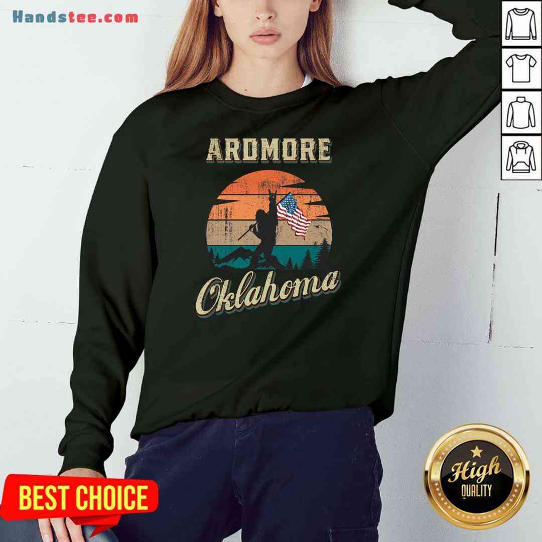 Awesome Ardmore Oklahoma Bigfoot Vintage American Flag Shirt