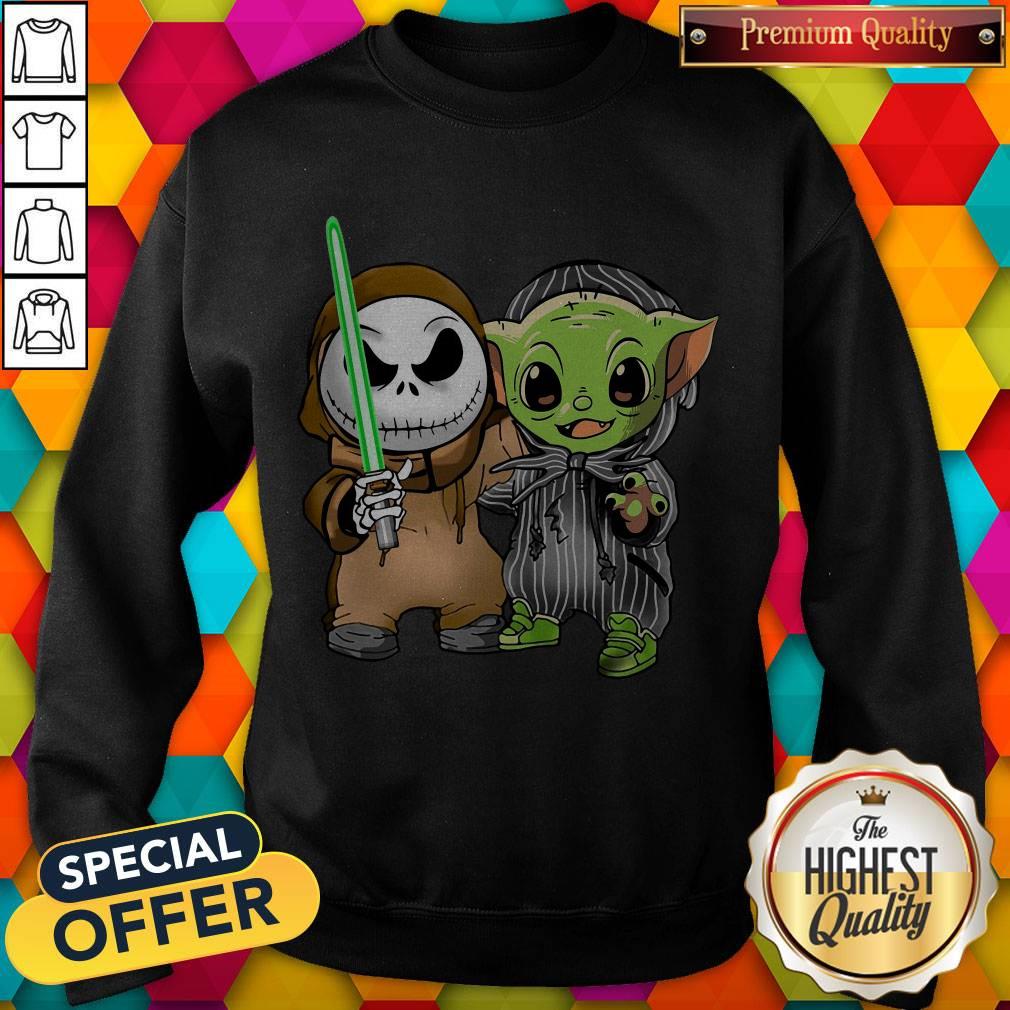 Awesome Baby Yoda And Jack Skellington Shirt