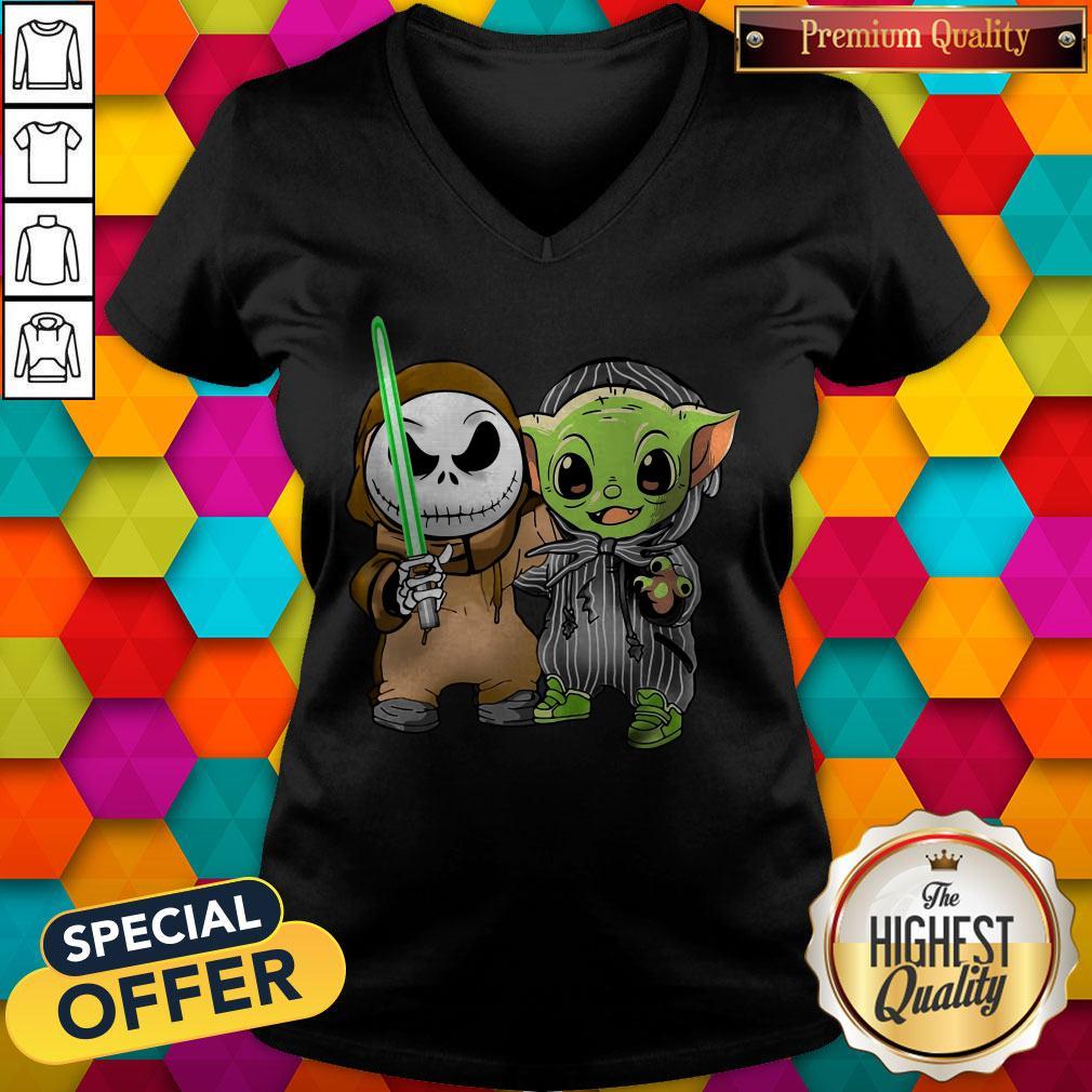 Awesome Baby Yoda And Jack Skellington Shirt