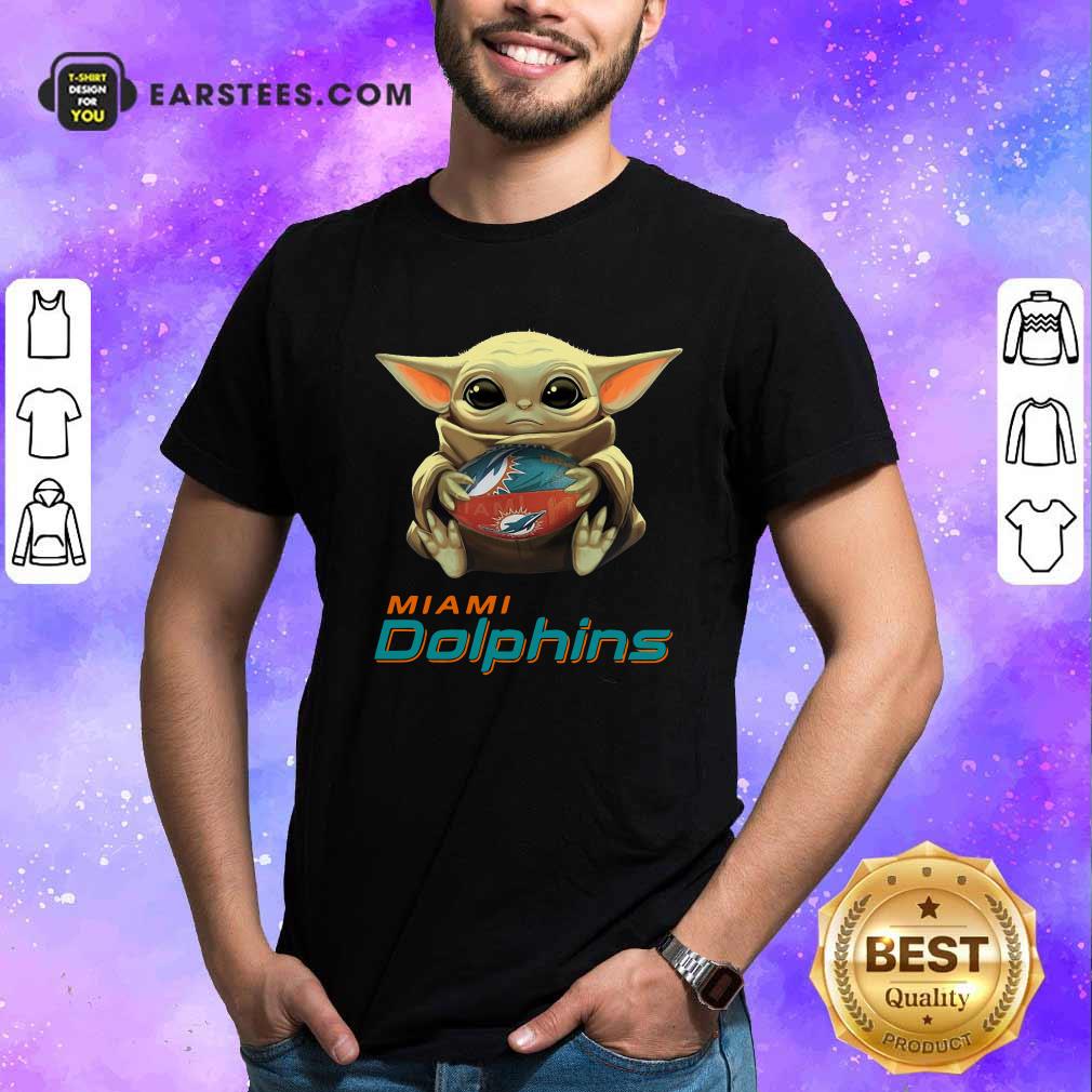 Awesome Baby Yoda Hug Miami Dolphins Football Shirt