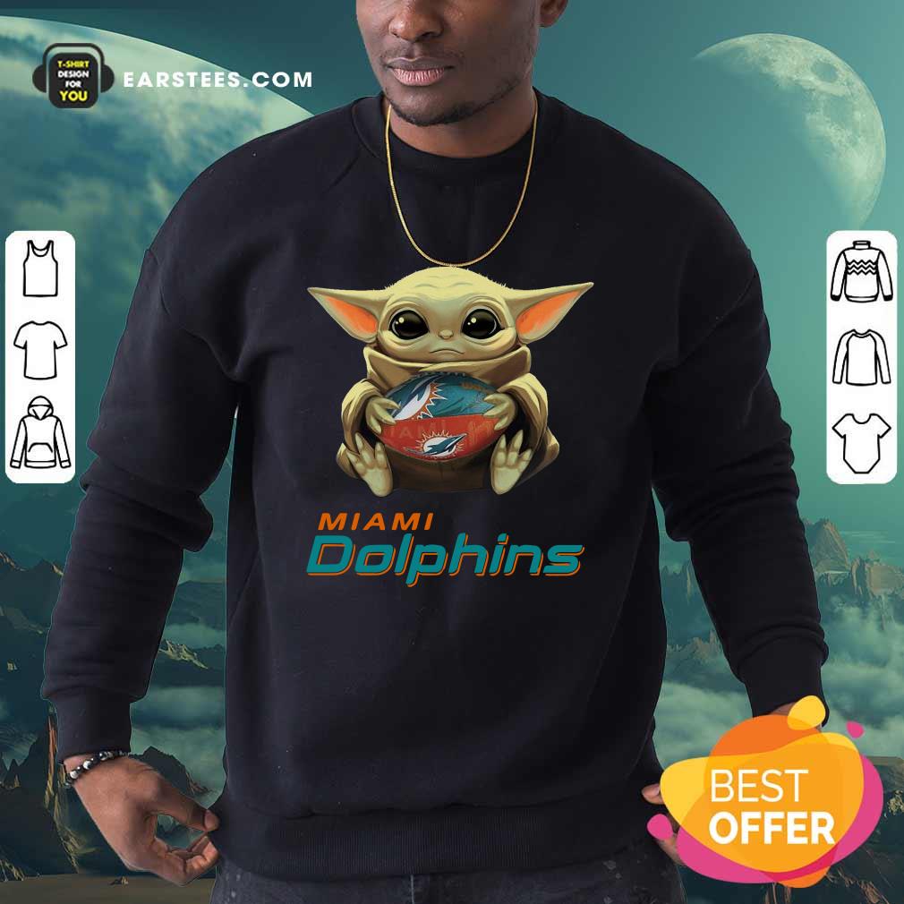 Awesome Baby Yoda Hug Miami Dolphins Football Shirt