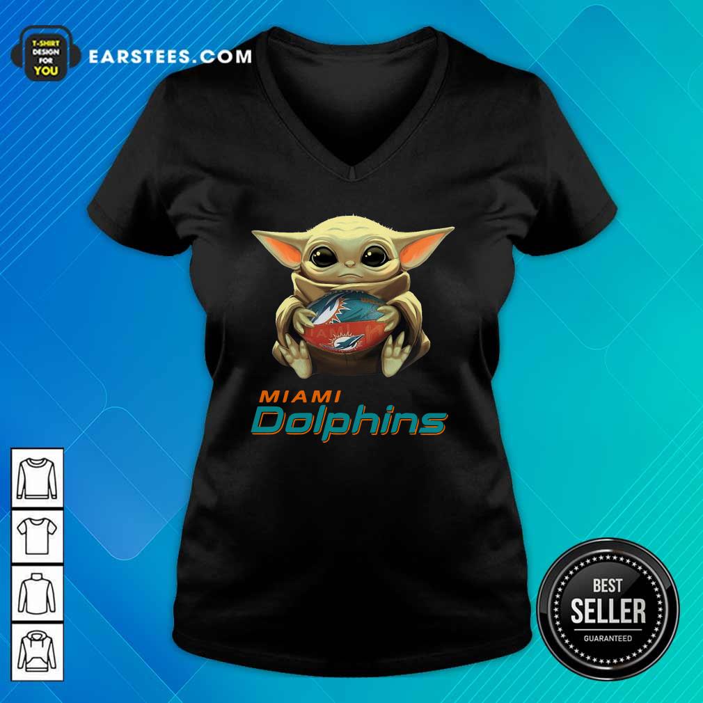 Awesome Baby Yoda Hug Miami Dolphins Football Shirt