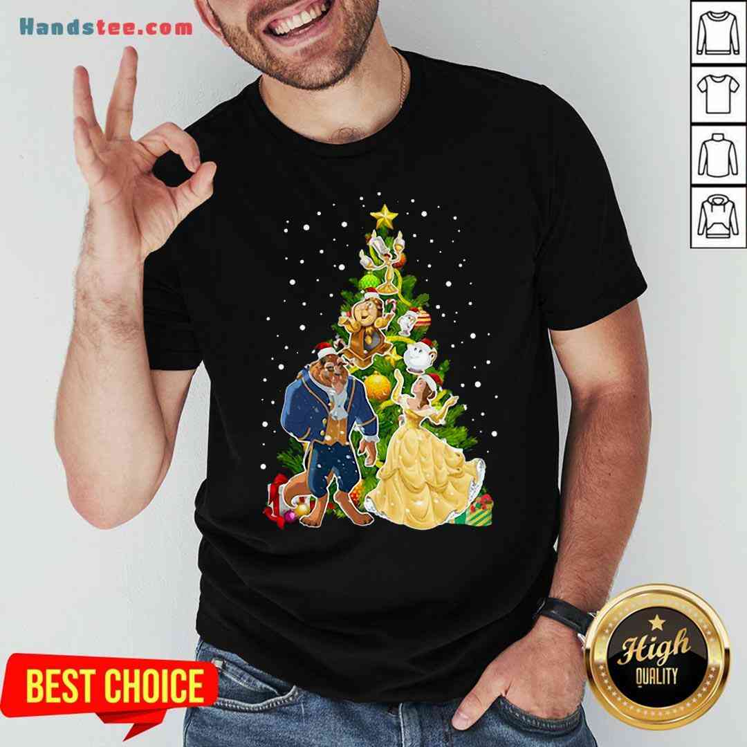 Awesome Beauty And The Beast Christmas Tree Shirt