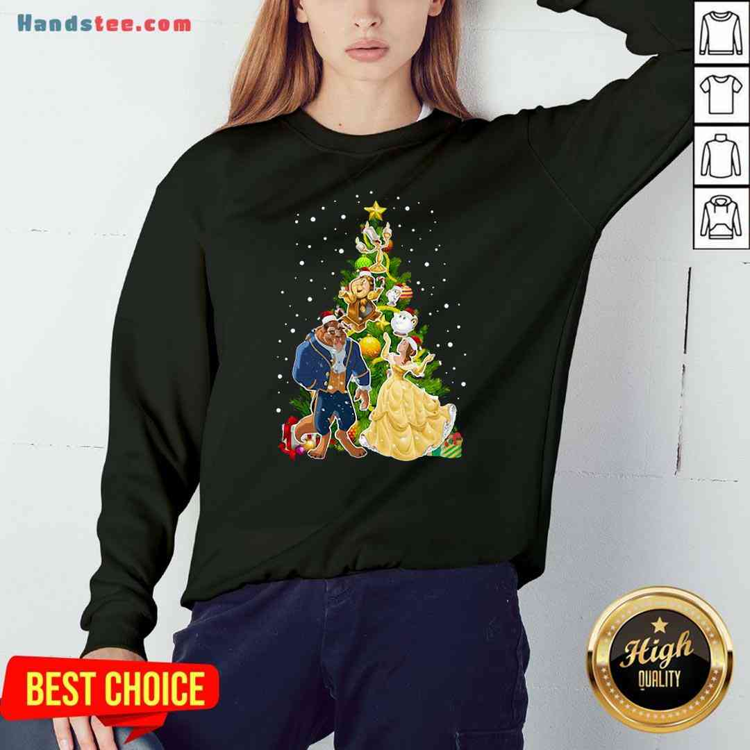 Awesome Beauty And The Beast Christmas Tree Shirt