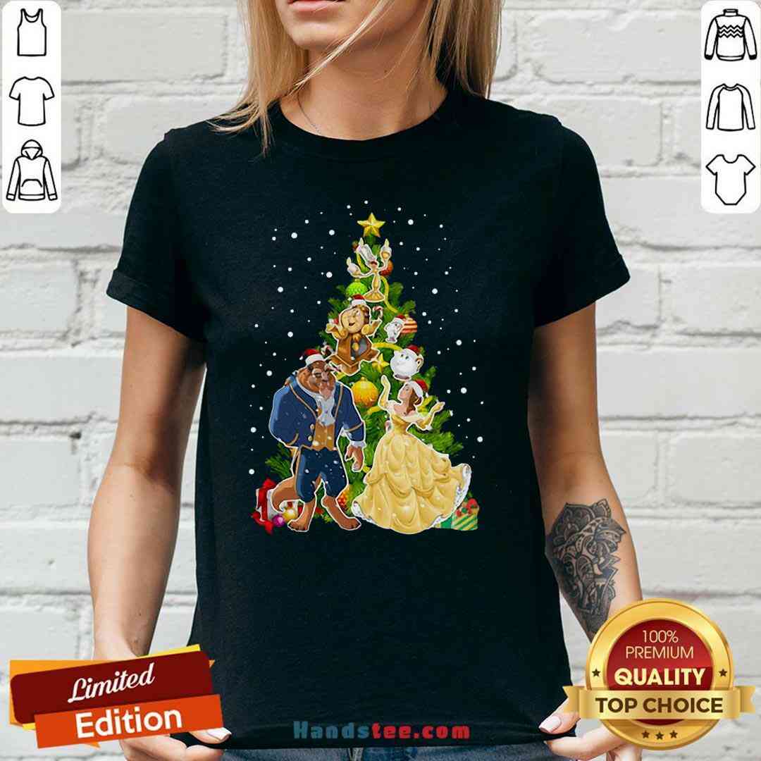 Awesome Beauty And The Beast Christmas Tree Shirt