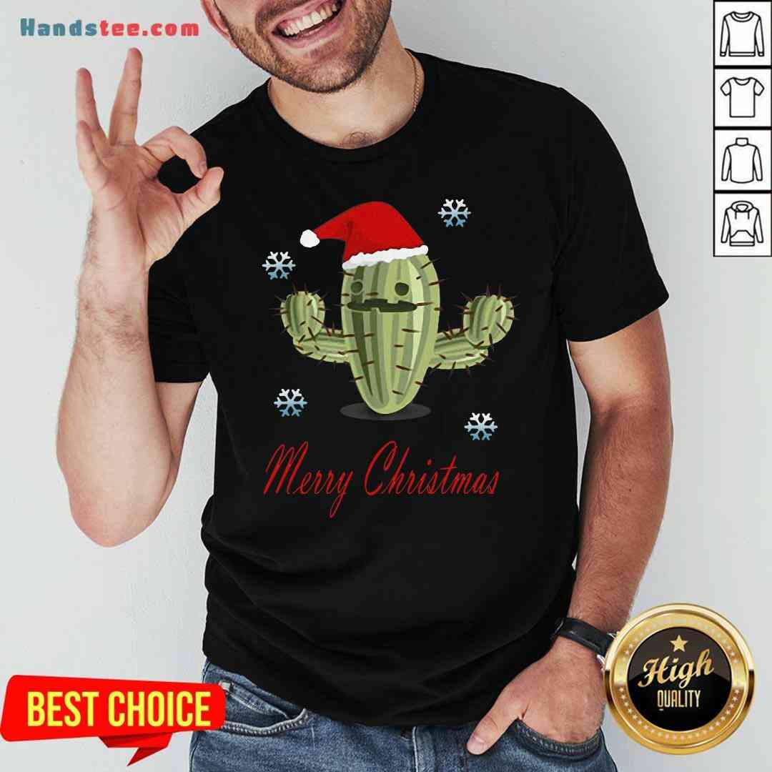 Awesome Cactus Santa Merry Christmas Succulent Plants Shirt