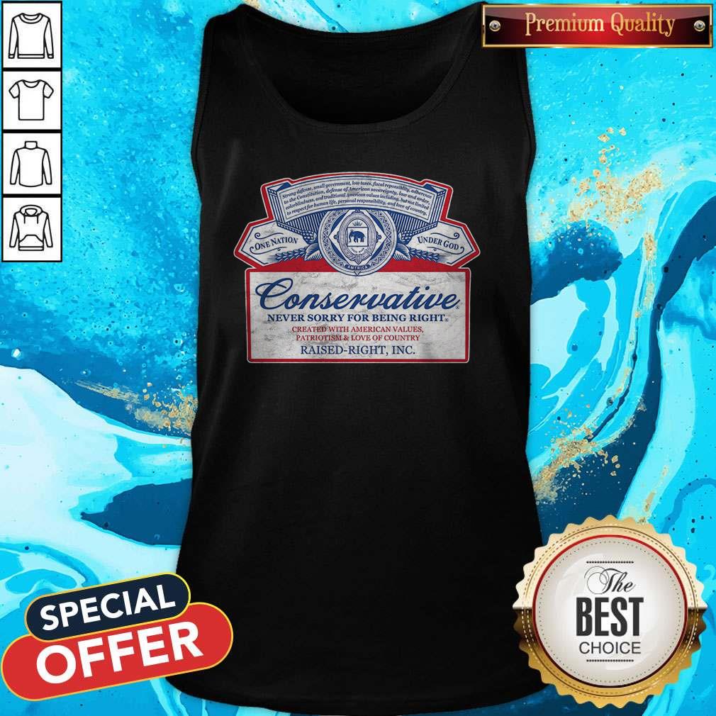 Awesome Conservative Never Sorry For Being Right Shirt