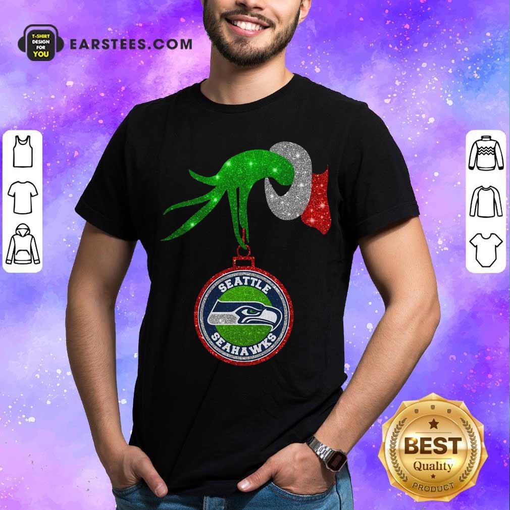 Awesome Grinch Hand Holding Seattle Seahawks Christmas Shirt