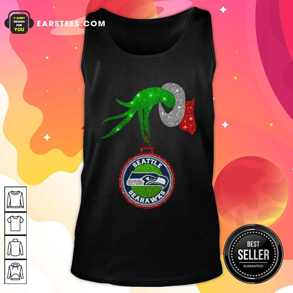 Awesome Grinch Hand Holding Seattle Seahawks Christmas Shirt