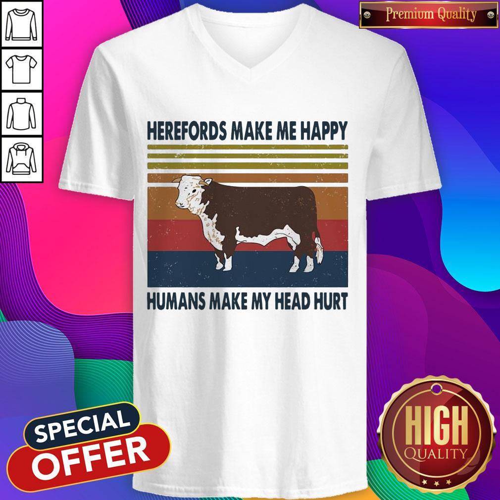 Awesome Herefords Make Me Happy Humans Make My Head Hurt Shirt