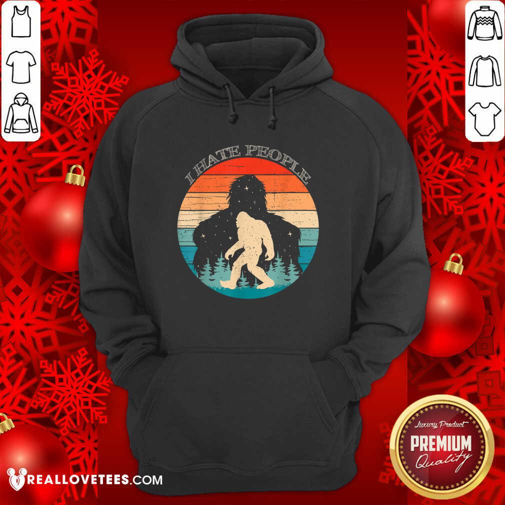 Awesome I Hate People Bigfoot Sasquatch Silhouette Sunset Shirt