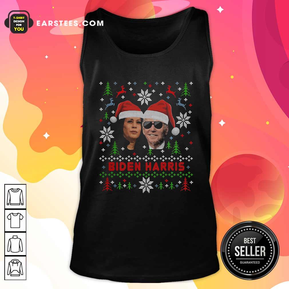 Awesome Joe Biden And Kamala Harris Wear Hat Santa Claus Merry Xmas Shirt