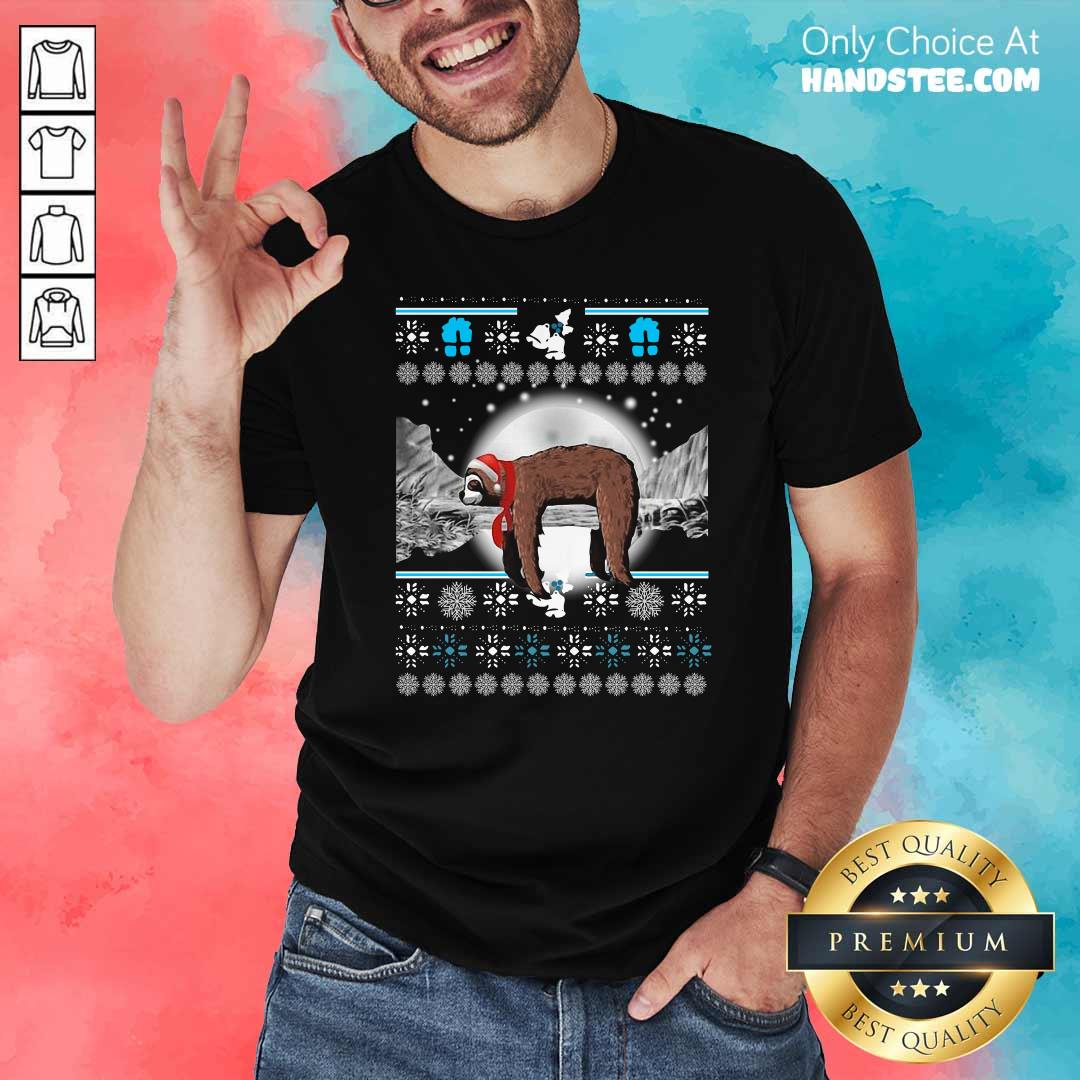 Awesome Sloth Hat Santa Sleep Ugly Christmas Shirt