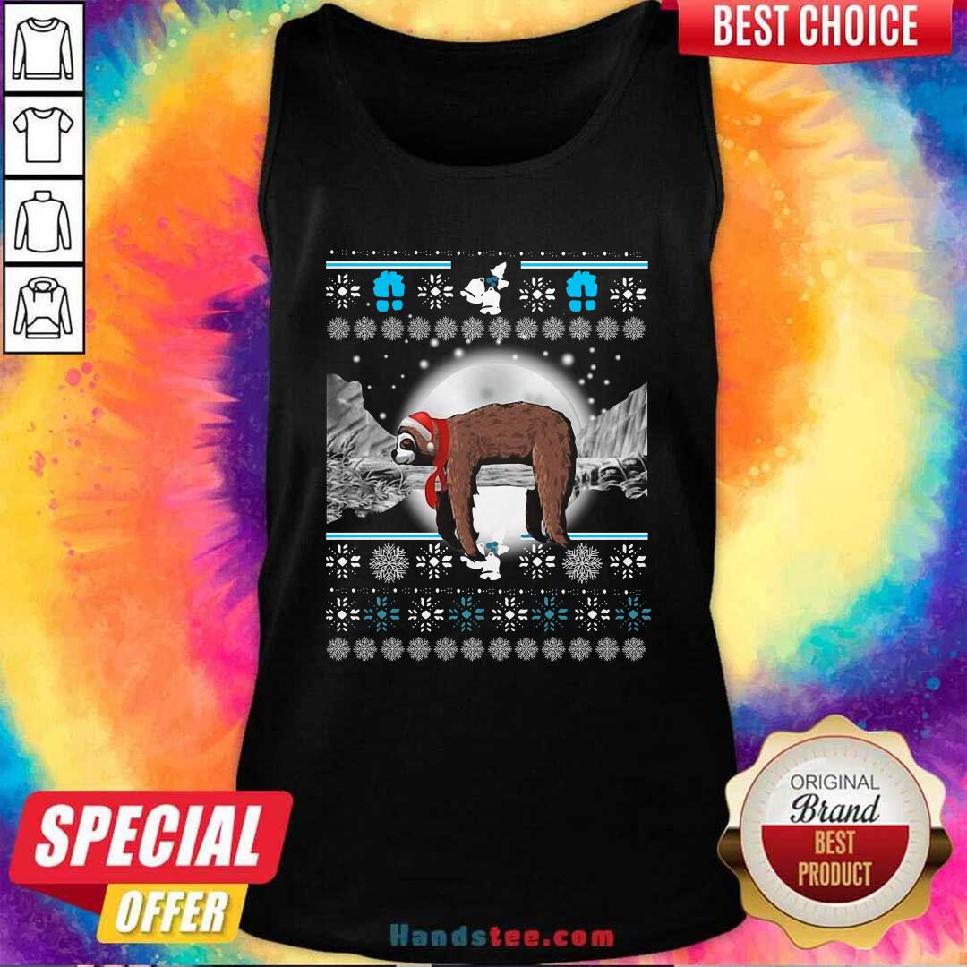 Awesome Sloth Hat Santa Sleep Ugly Christmas Shirt