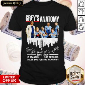 Grey’s Anatomy 2025 2020 16 Seasons 363 Episodes Thank You For The Memories Signatures Shirt