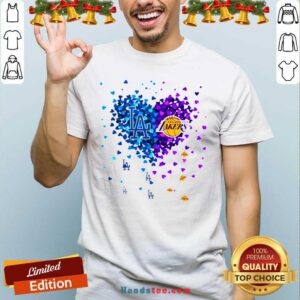 Top LA Dodgers And Lakers Champions 2020 Tiny Hearts Shape Shirt