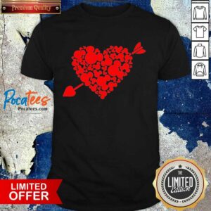 Official Mickey Mouse Hearts Valentine Red Shirt