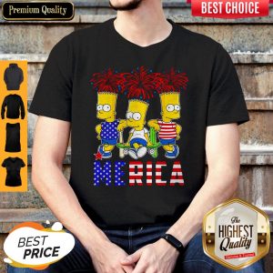 Funny Bart Simpson Happy The 4th Of July America Shirt