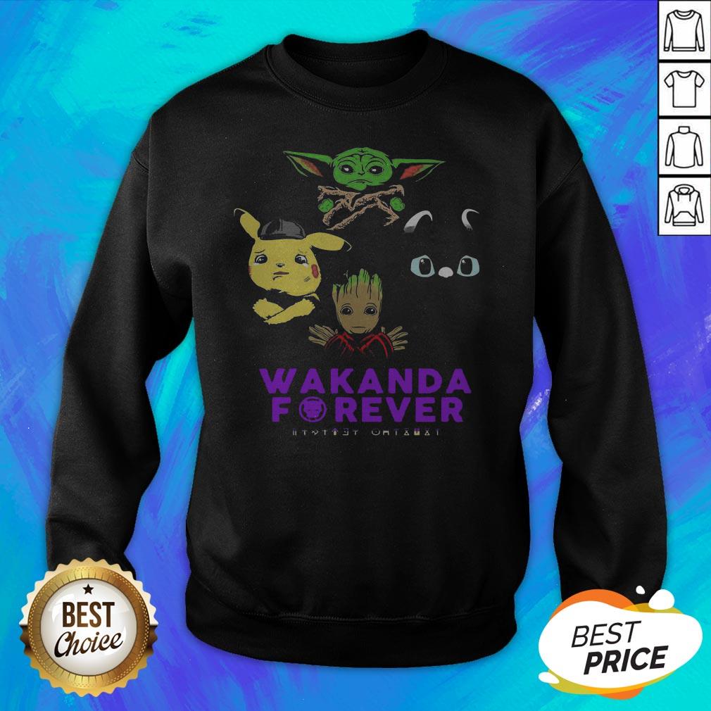 Baby Pikachu Baby Yoda Baby Night Fury Baby Groot Wakanda Forever Shirt