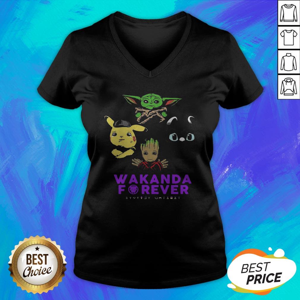 Baby Pikachu Baby Yoda Baby Night Fury Baby Groot Wakanda Forever Shirt