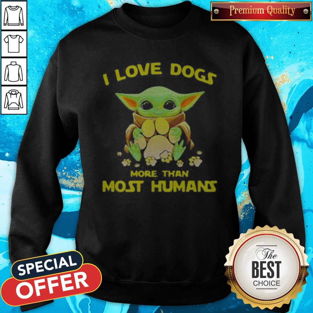 Baby Yoda I Love Paw Dogs More Than Most Humans Shirt