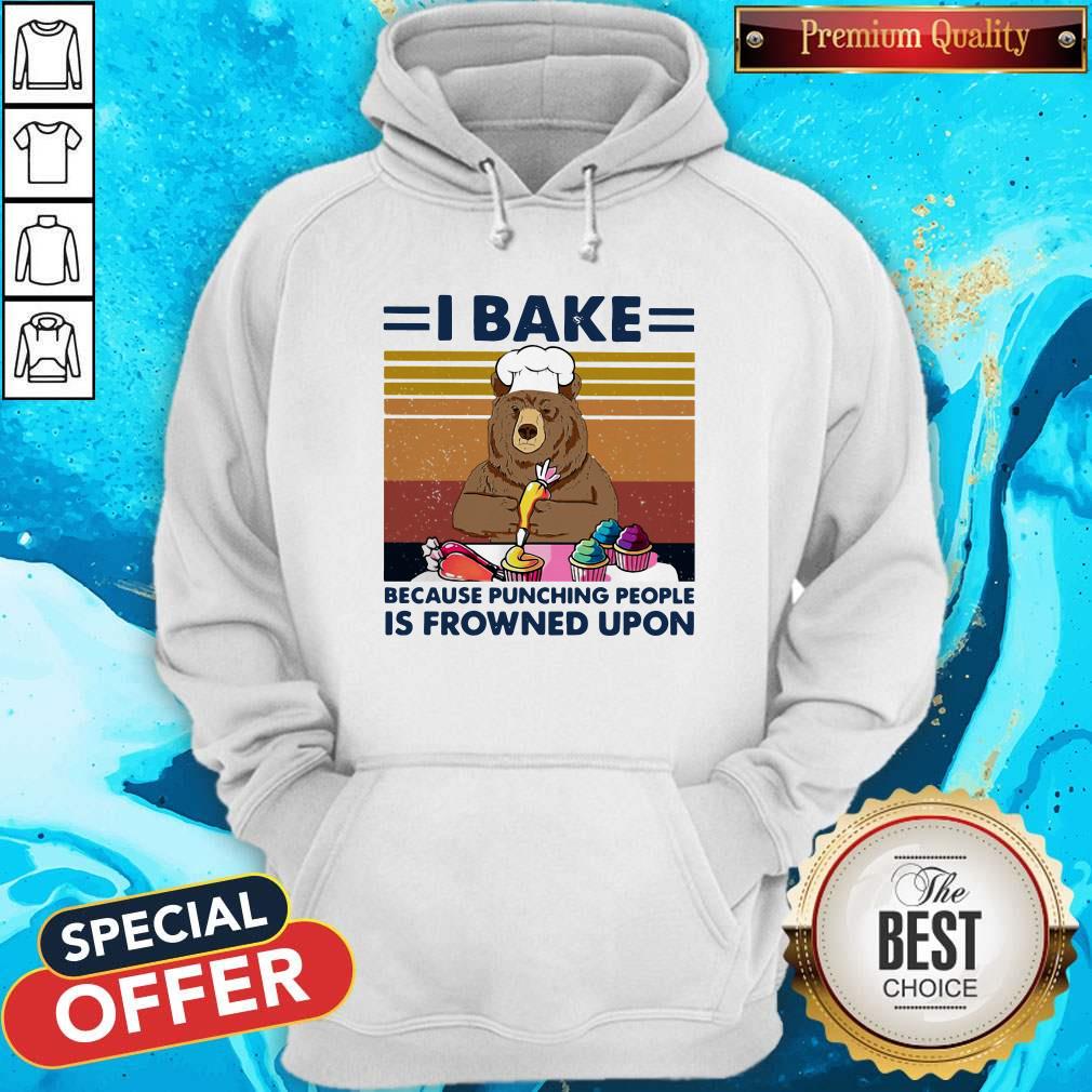 Bear I Bake Because Punching People Is Frowned Upon Vintage Retro Shirt