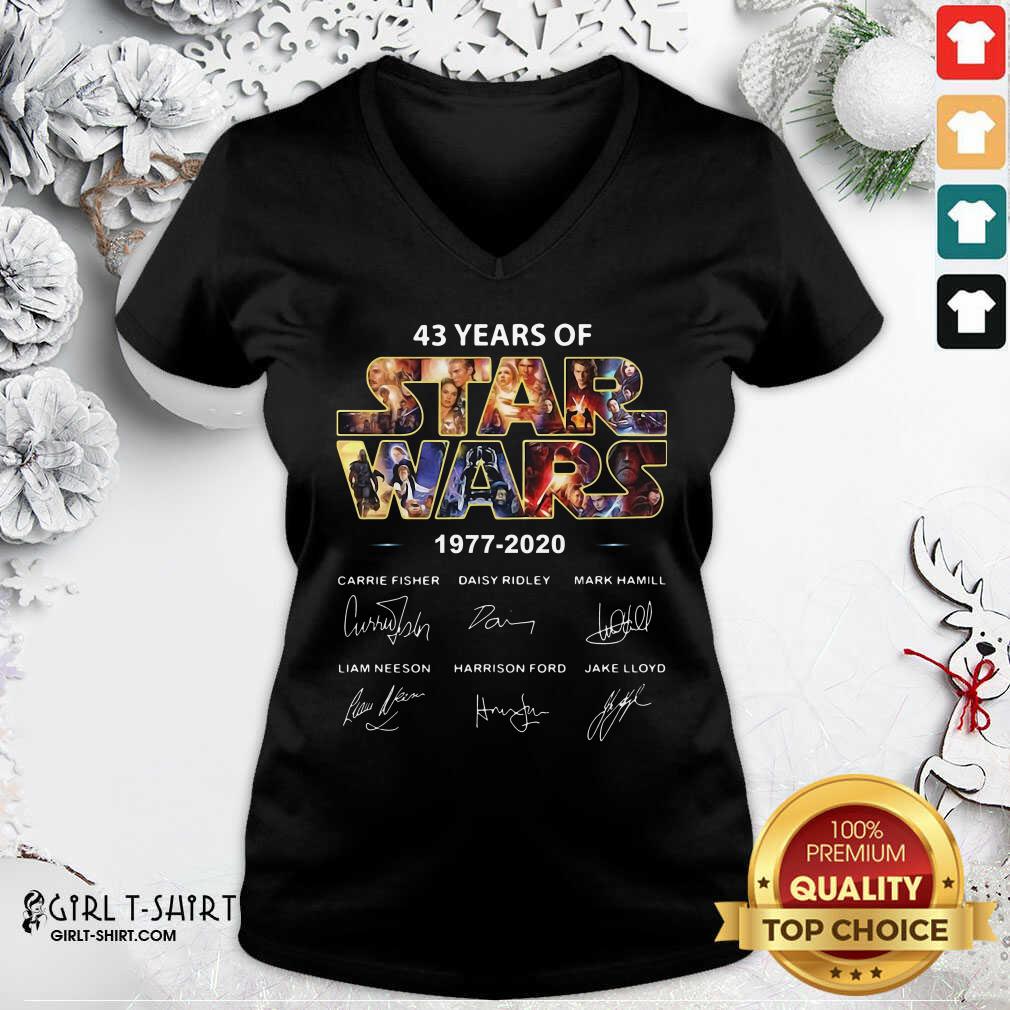 Better 43 Years Of Star Wars 1977 2020 Signatures Shirt