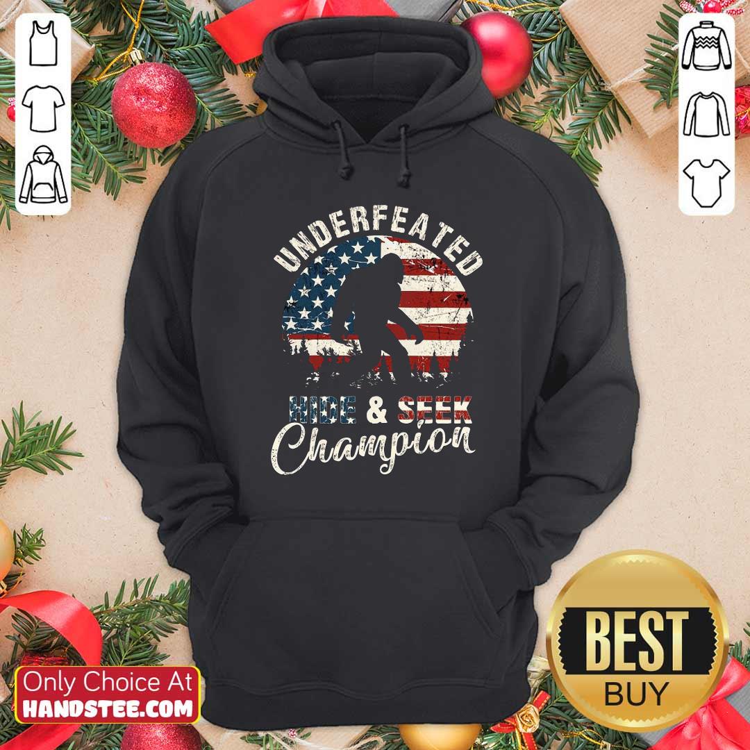 Bigfoot Undefeated Hide And Seek Champions Vintage American Flag Shirt