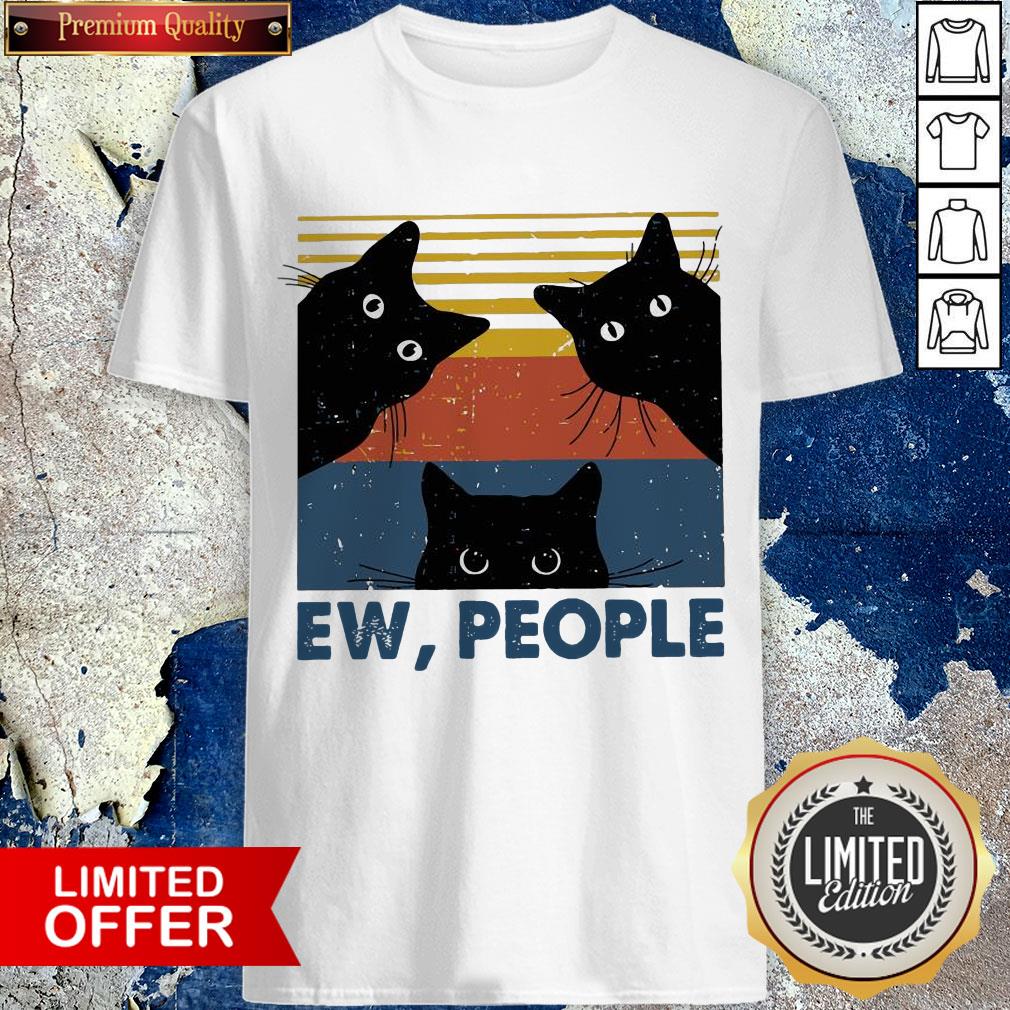 Black Cat Ew People Vintage Retro Shirt