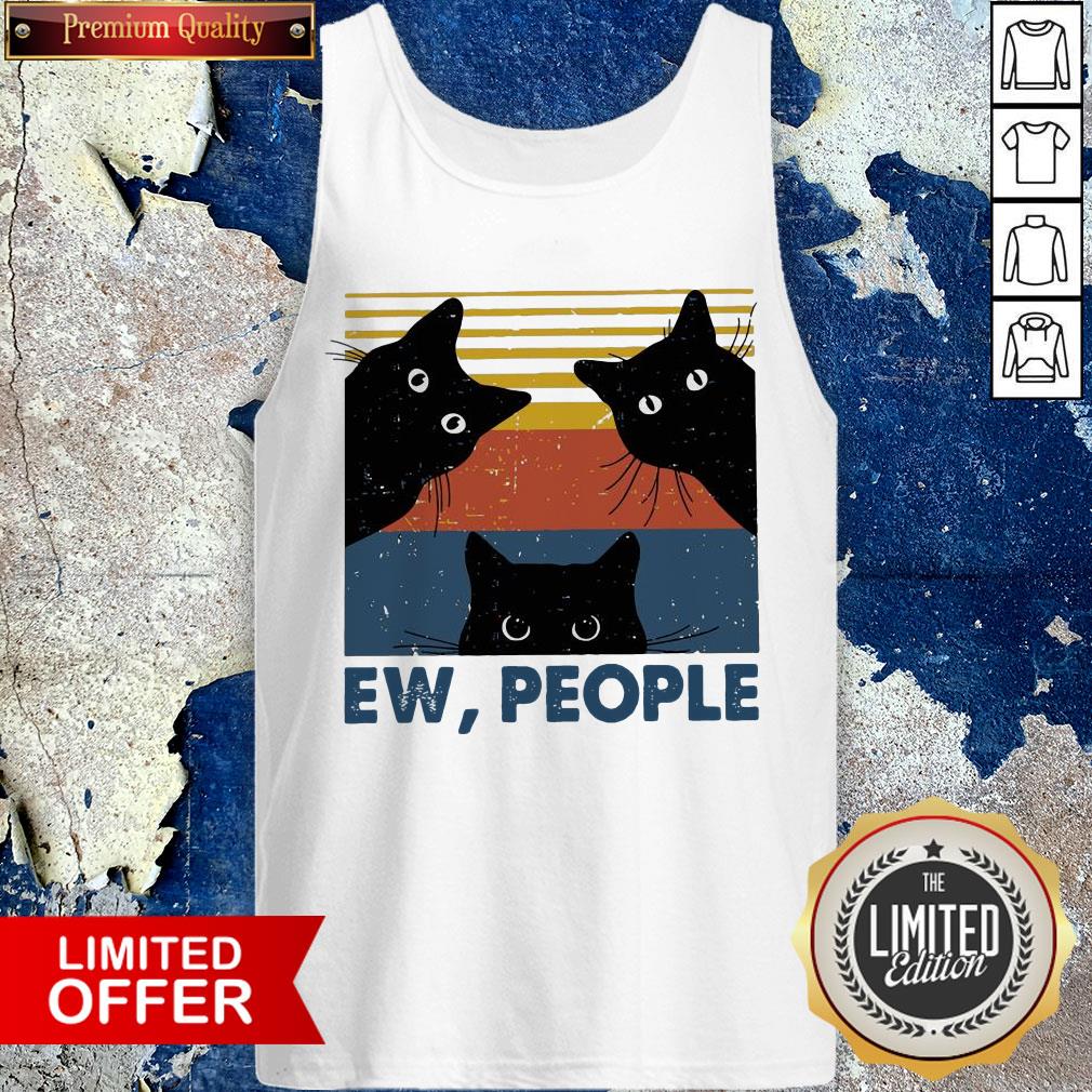 Black Cat Ew People Vintage Retro Shirt
