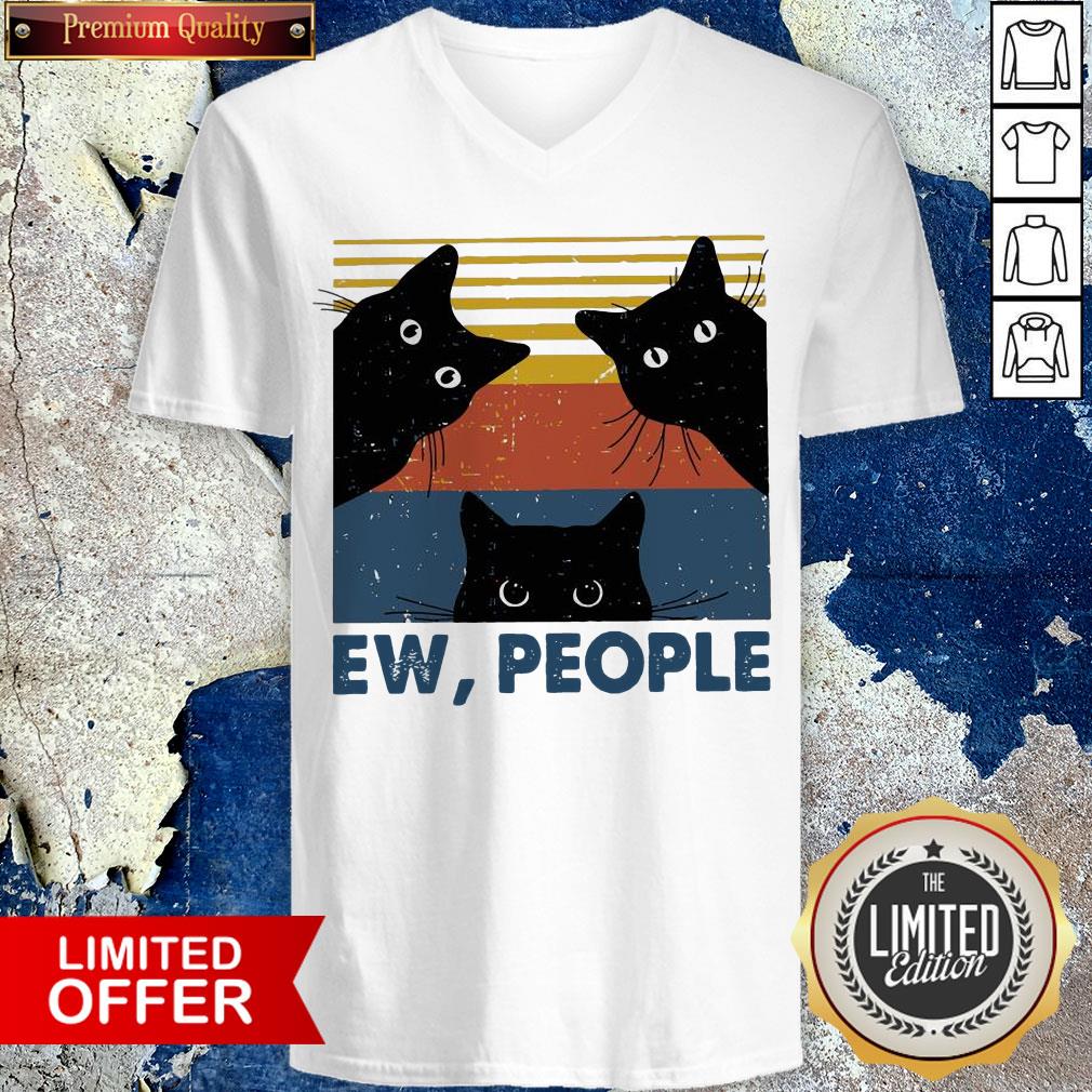 Black Cat Ew People Vintage Retro Shirt