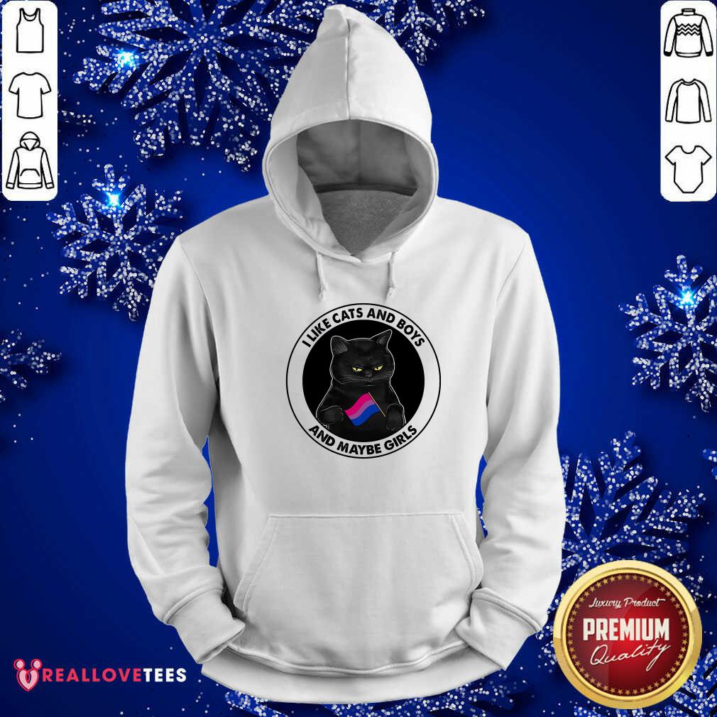 Black Cat I Like Cats And Boys And Maybe Girls Shirt