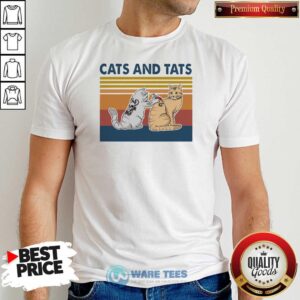 Nice Cats And Tats Tattoo Vintage Retro Shirt
