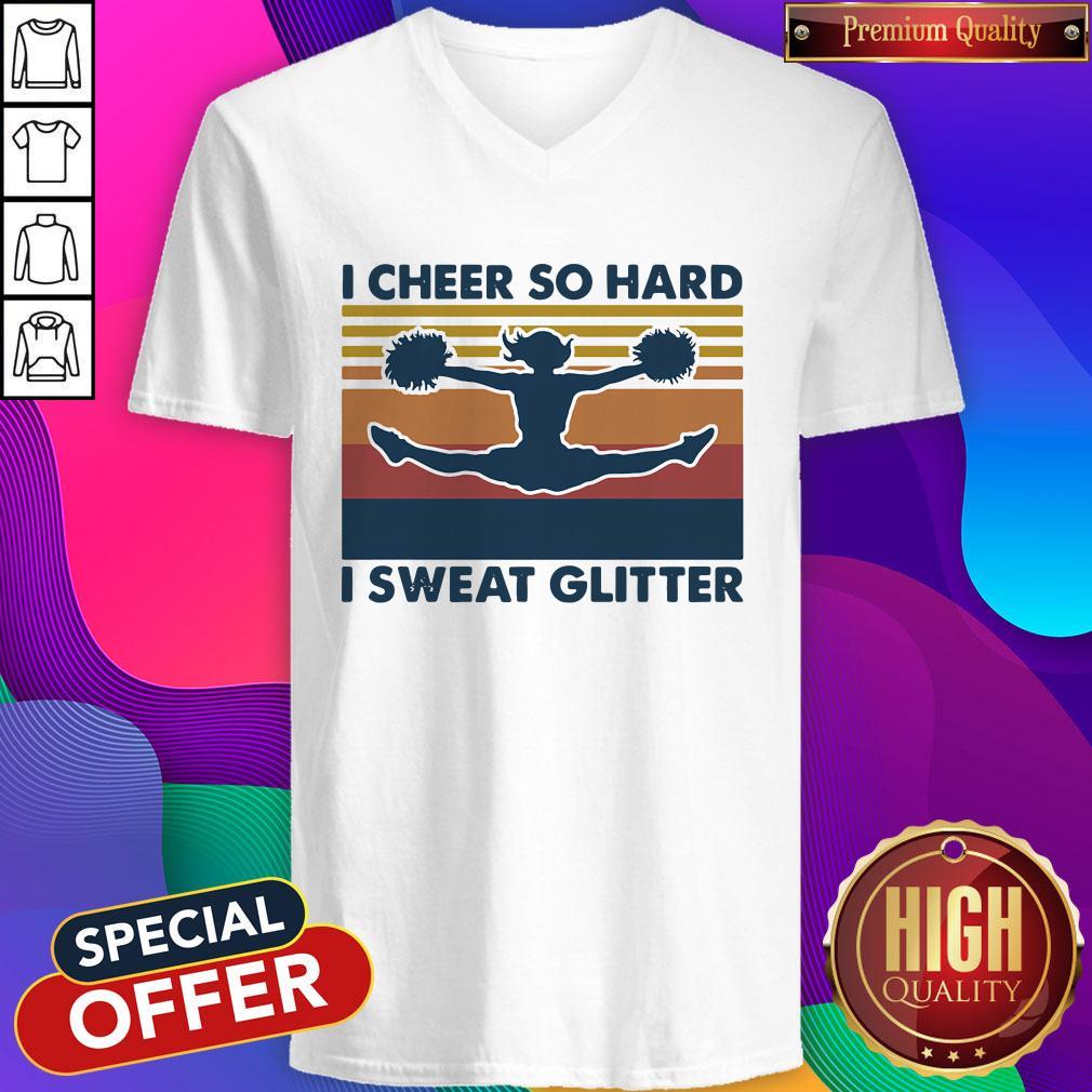 Cheerleading I Cheer So Hard I Sweat Glitter Vintage Retro Shirt