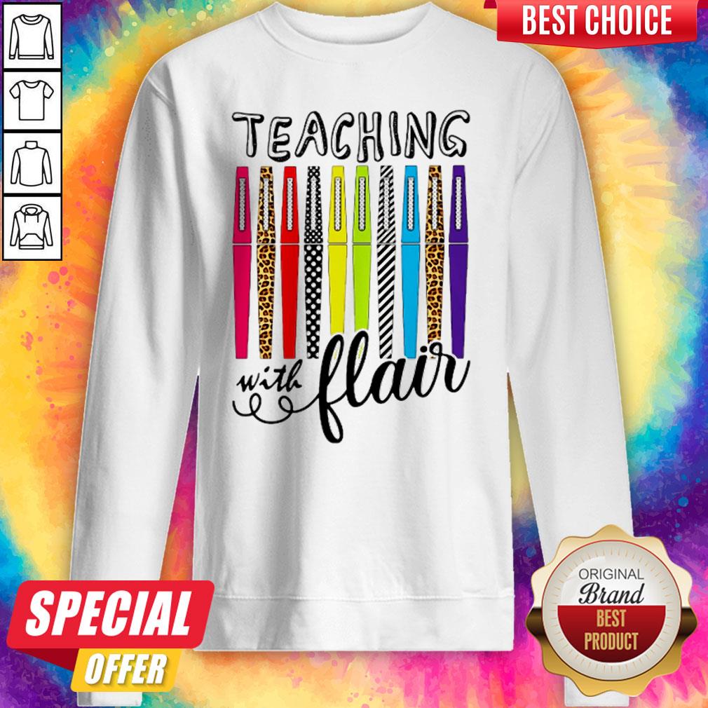 Colorful Teaching With Flair Teacher Shirt