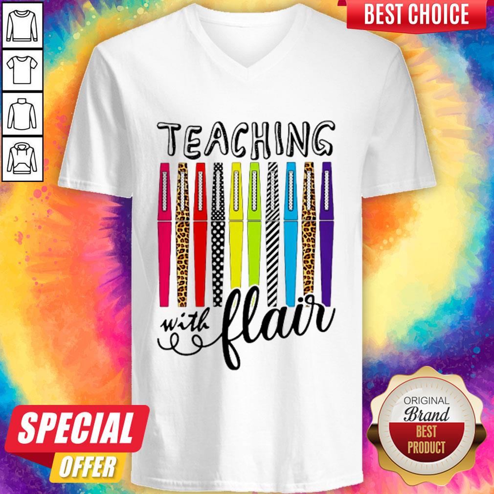 Colorful Teaching With Flair Teacher Shirt