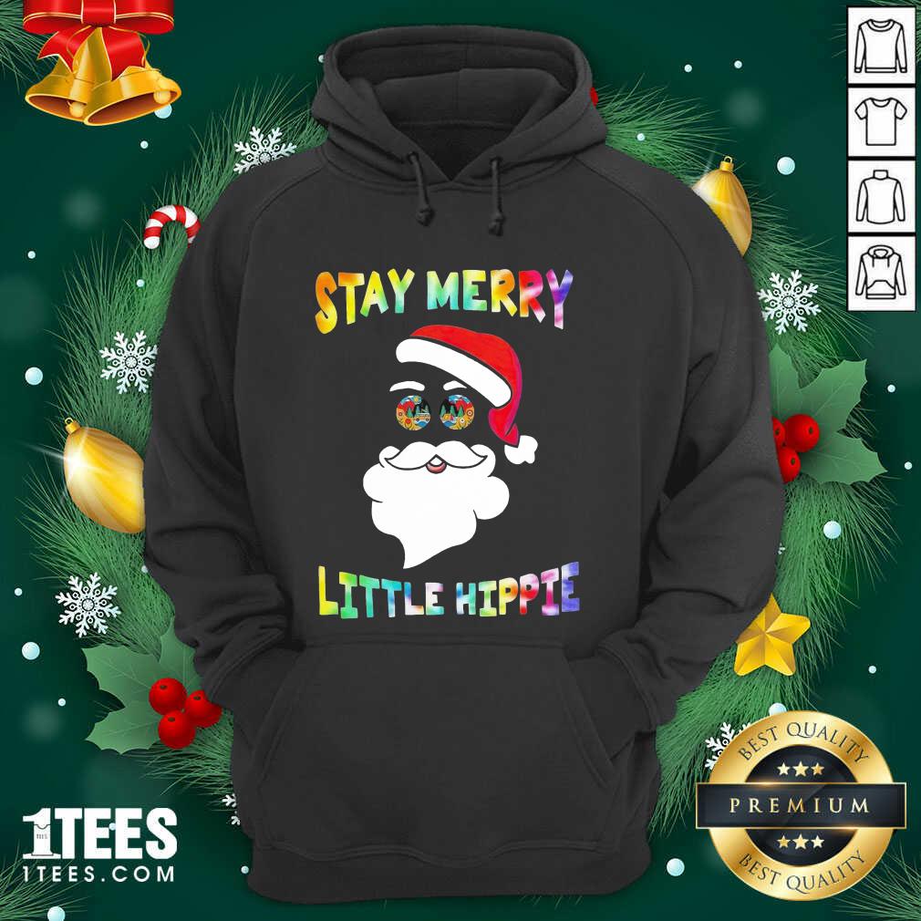 Cool Santa Claus Stay Merry Little Hippie Christmas Shirt