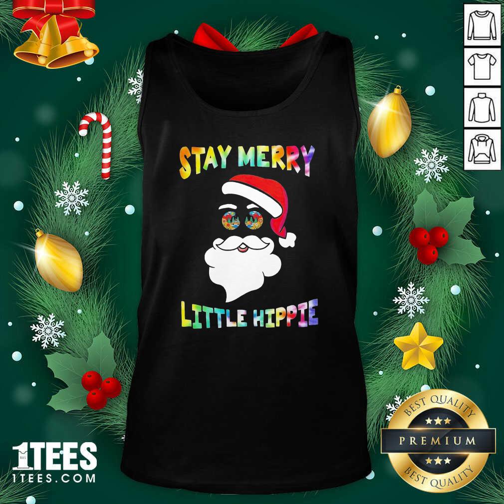 Cool Santa Claus Stay Merry Little Hippie Christmas Shirt