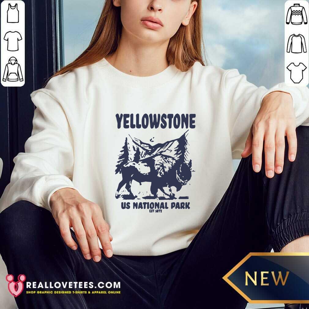 Cool Yellowstone US National Park 1872 Bison Mountain Landscape Shirt